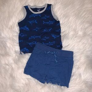 Navy blue short and tank set